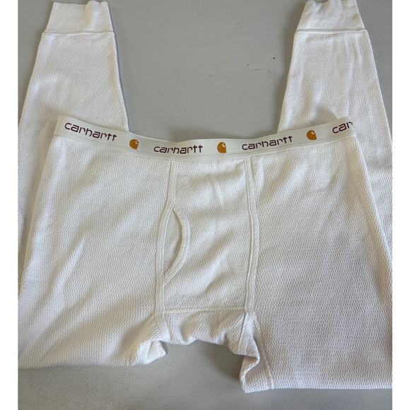 Vtg Carhartt Mens XL Thermal Base Layer Waffle Knit Cuffed Joggers Pants USA - Picture 1 of 3